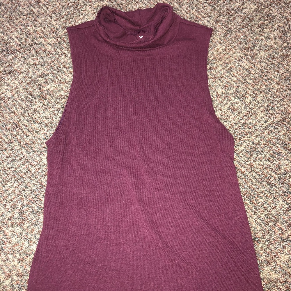 Purple mock neck tank top